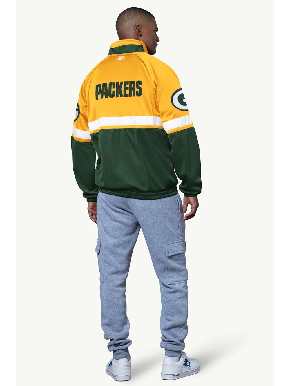 MENS GREEN BAY PACKERS VETERAN TRACK JACKET SIZE MEDIUM